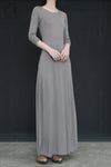 SWAYING/KNIT seamless three-quarter sleeve long skirt SW24SS2L15 gray green PS69